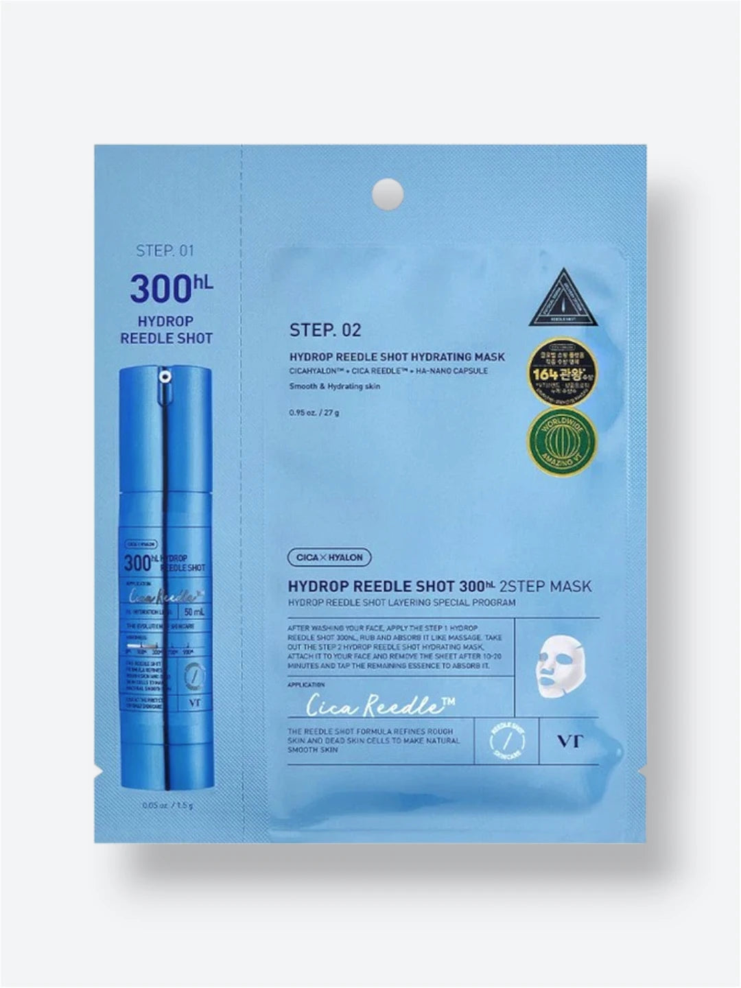 VT COSMETICS | HYDROP REEDLE SHOT 300 HL 2STEP MASK