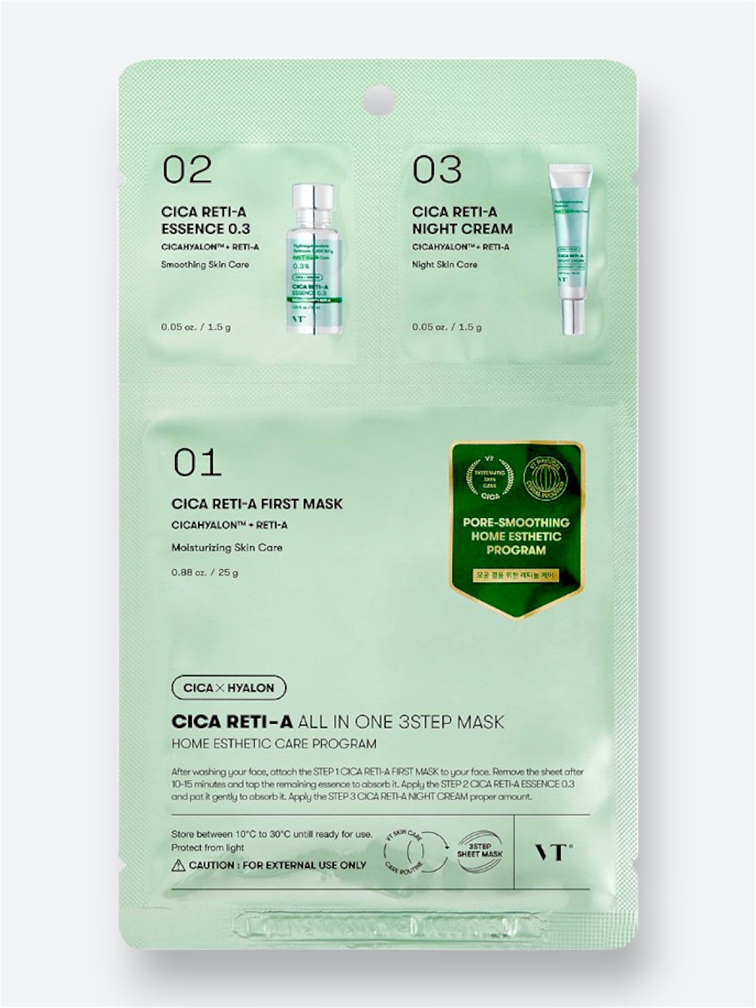 VT COSMETICS | VT CICA RETI-A VŠE V JEDNOM 3KROKOVÁ MASKA