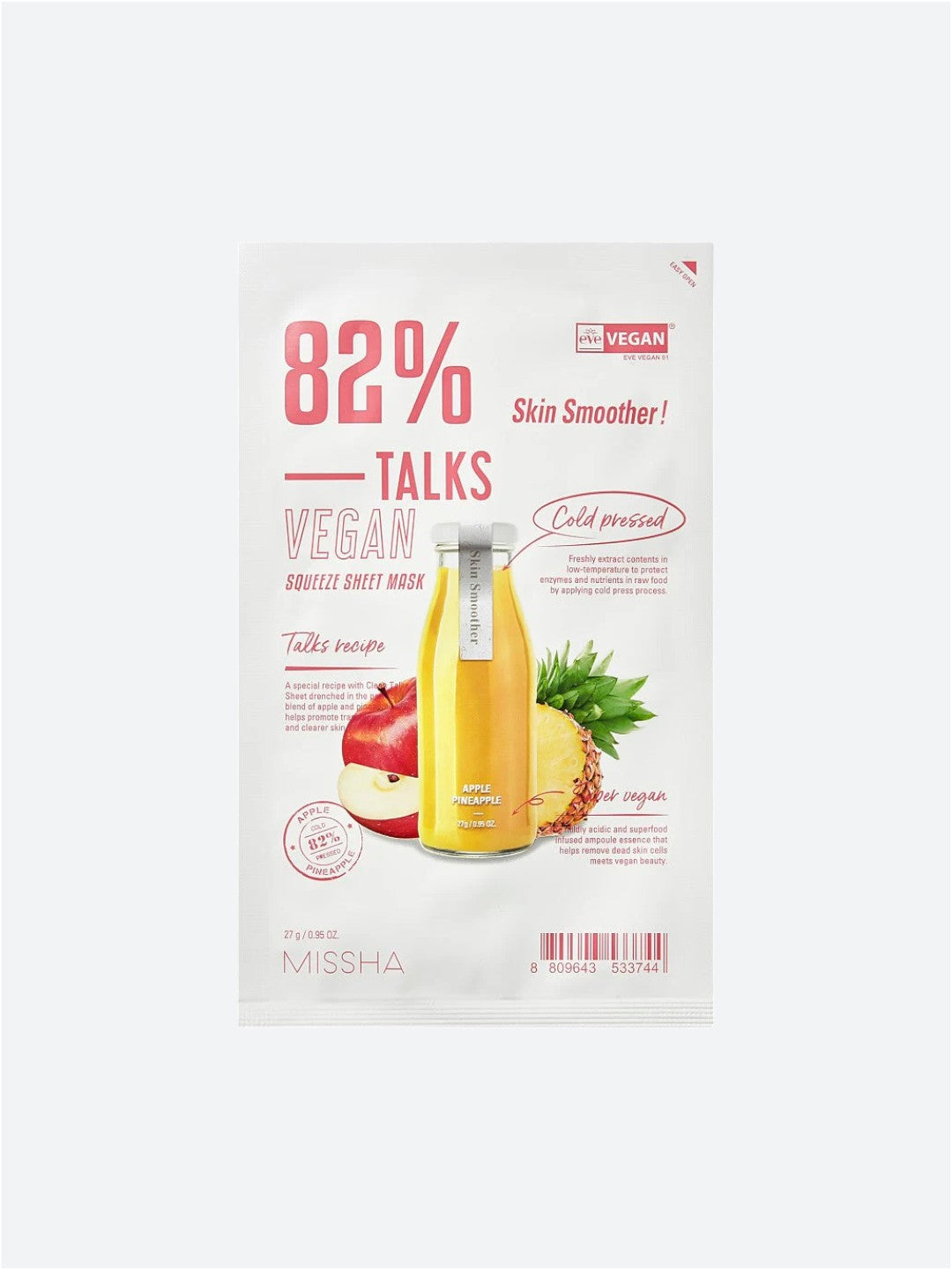 MISSHA | Talks Vegan Squeeze Sheet Mask (Skin Smoother)