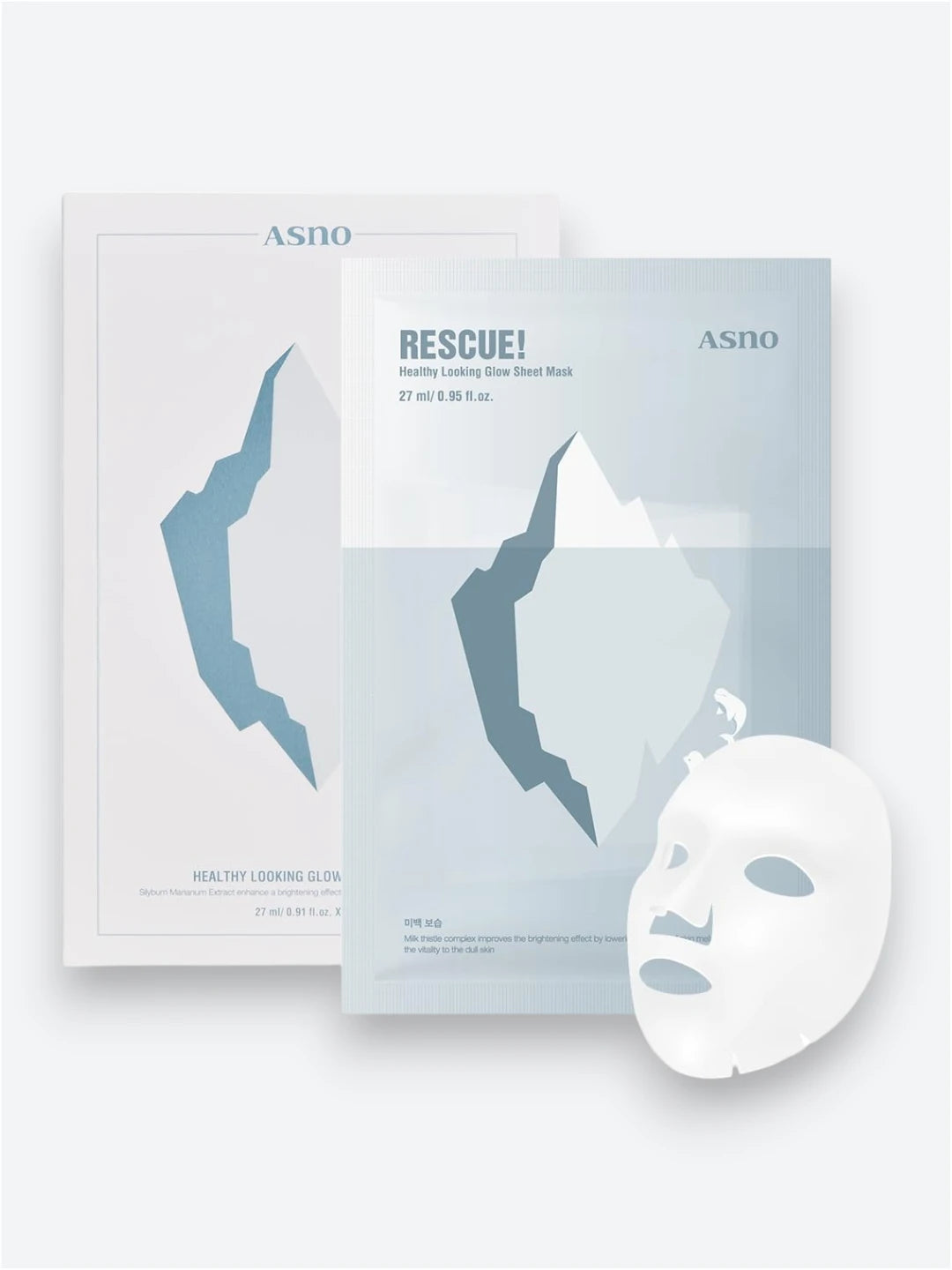 ASNO Rescue Healthy Looking Glow Sheet Mask — корейська тканинна маска для зволоження та відновлення шкіри