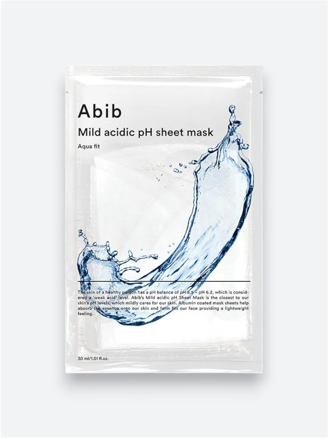 Abib Mild Acidic pH Sheet Mask Aqua Fit — корейська тканинна маска для зволоження та балансу pH шкіри