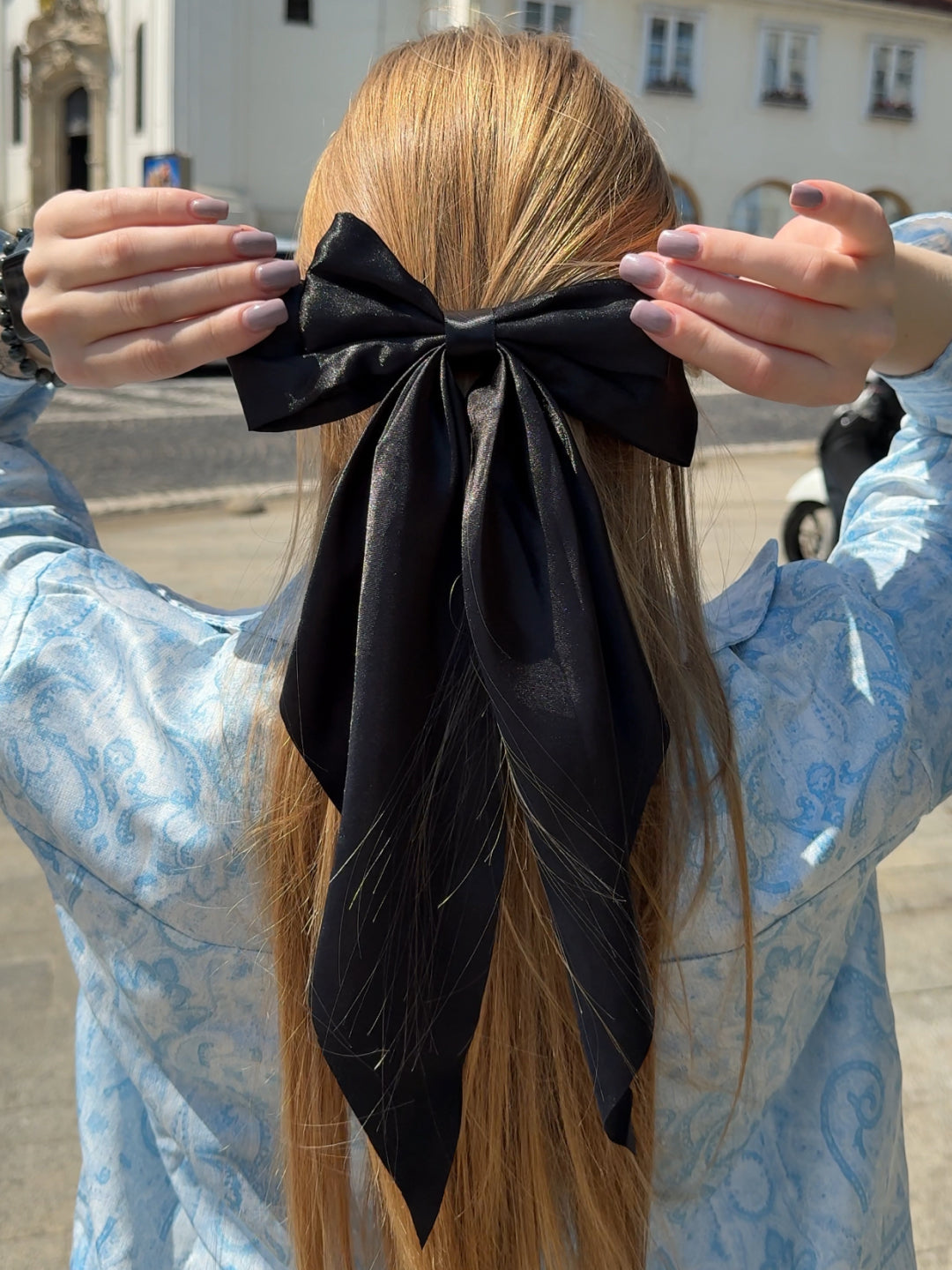 Satin hair bow