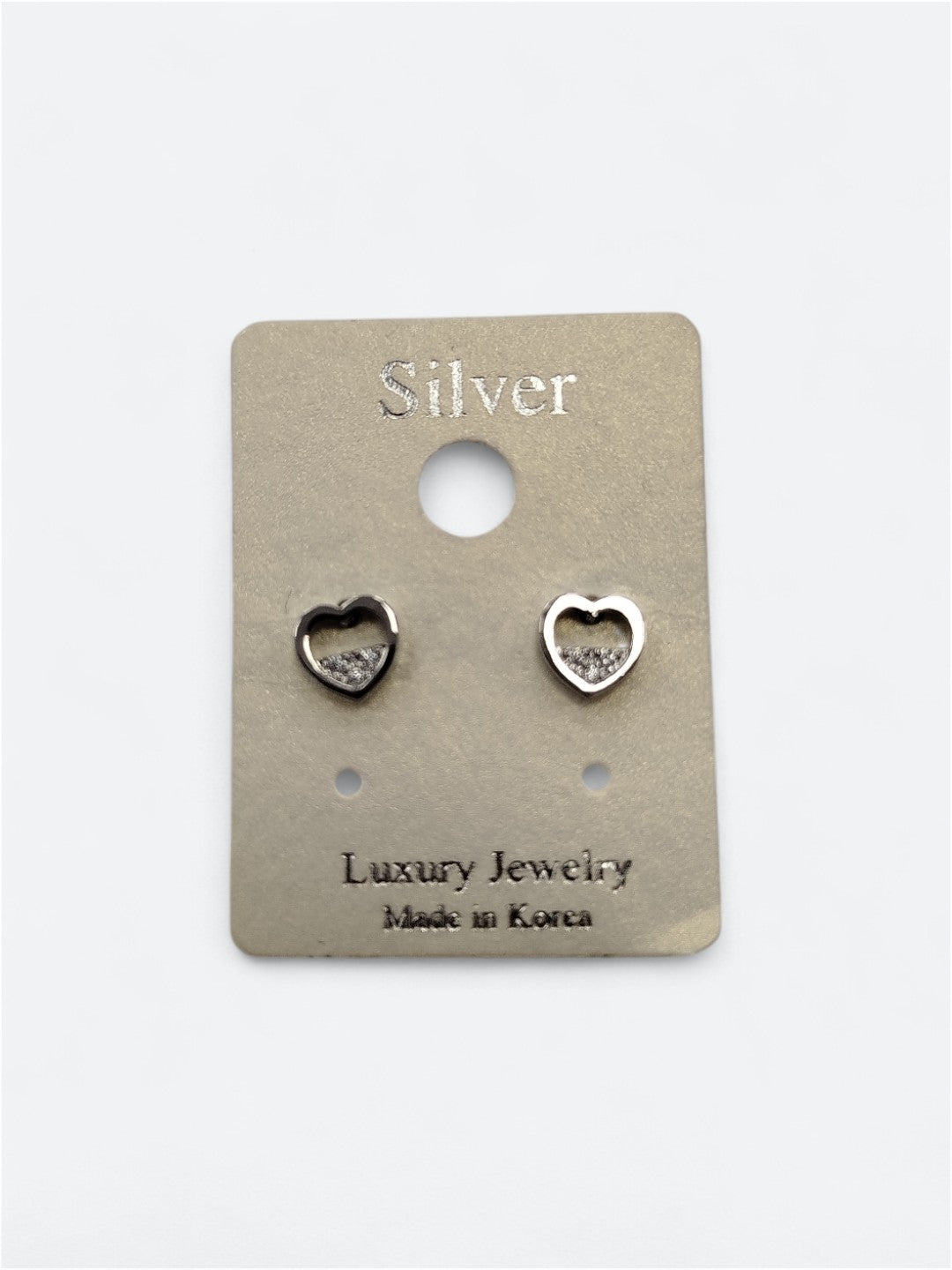 Earrings hearts with rhinestones