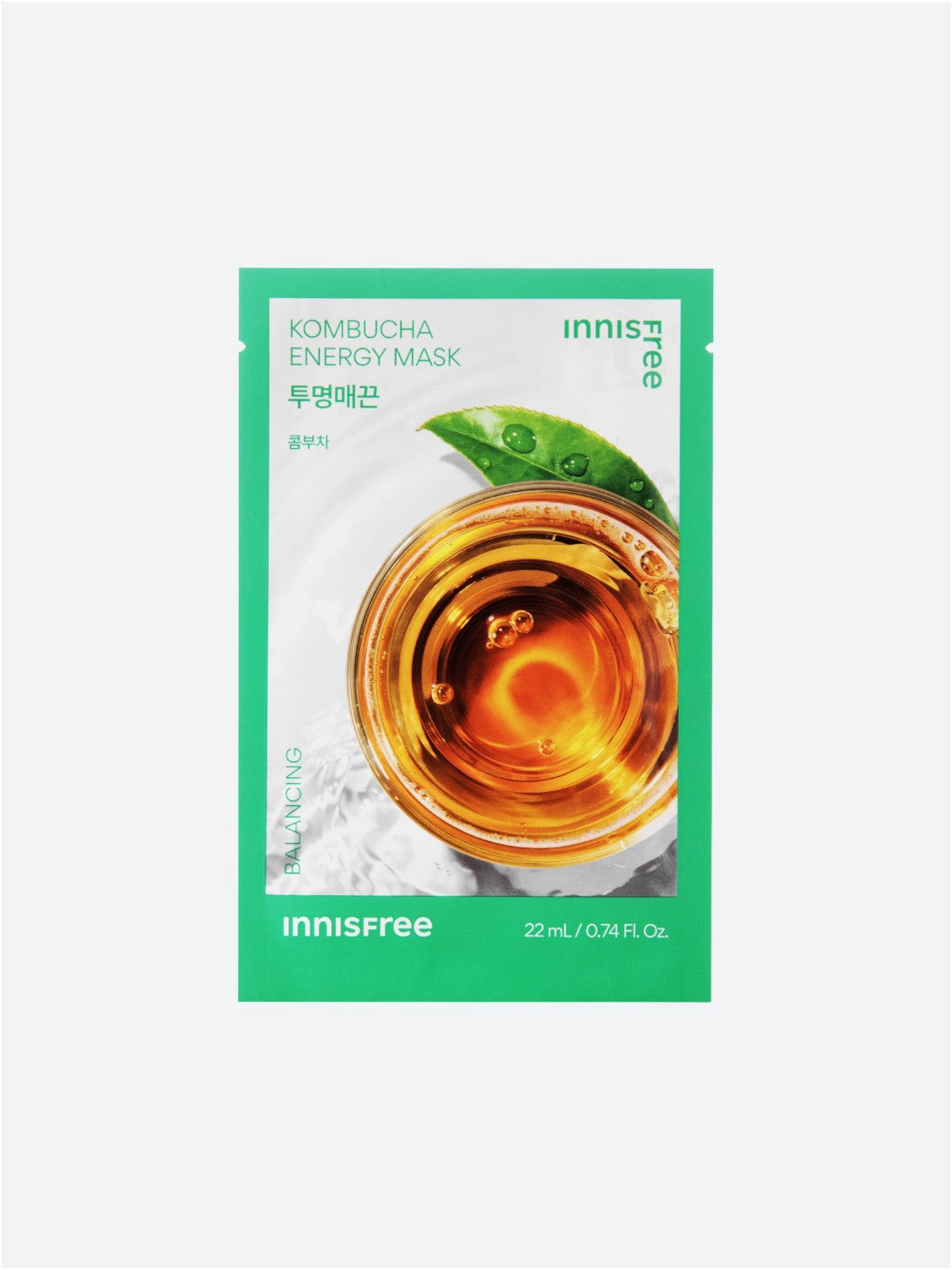 Innisfree Squeeze Energy Mask Kombucha Clarifying — корейська тканинна маска з пробіотиками для очищення та балансу шкіри