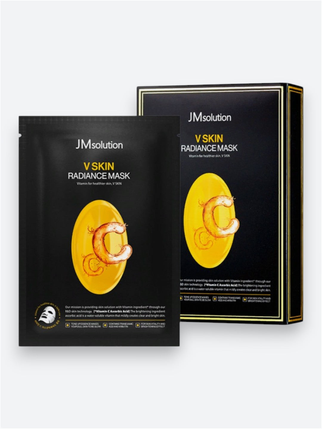 JMSolution V Skin Radiance Mask Vitamin C — корейська тканинна маска з вітаміном C для сяйва та вирівнювання тону шкіри

