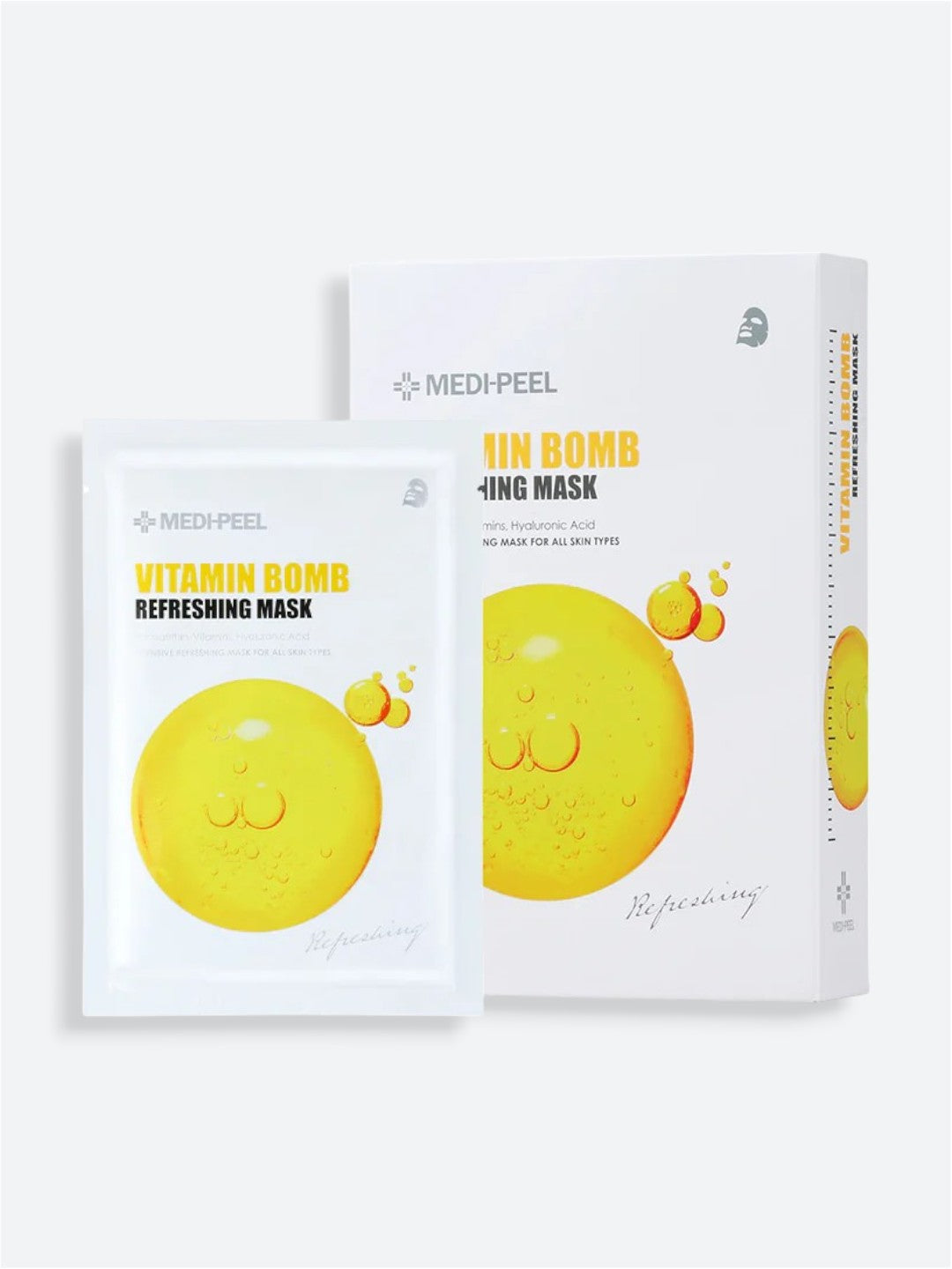 Medi-Peel Vitamin Bomb Refreshing Mask — корейська тканинна маска з ніацинамідом і вітаміном C для зволоження та тонізації шкіри
