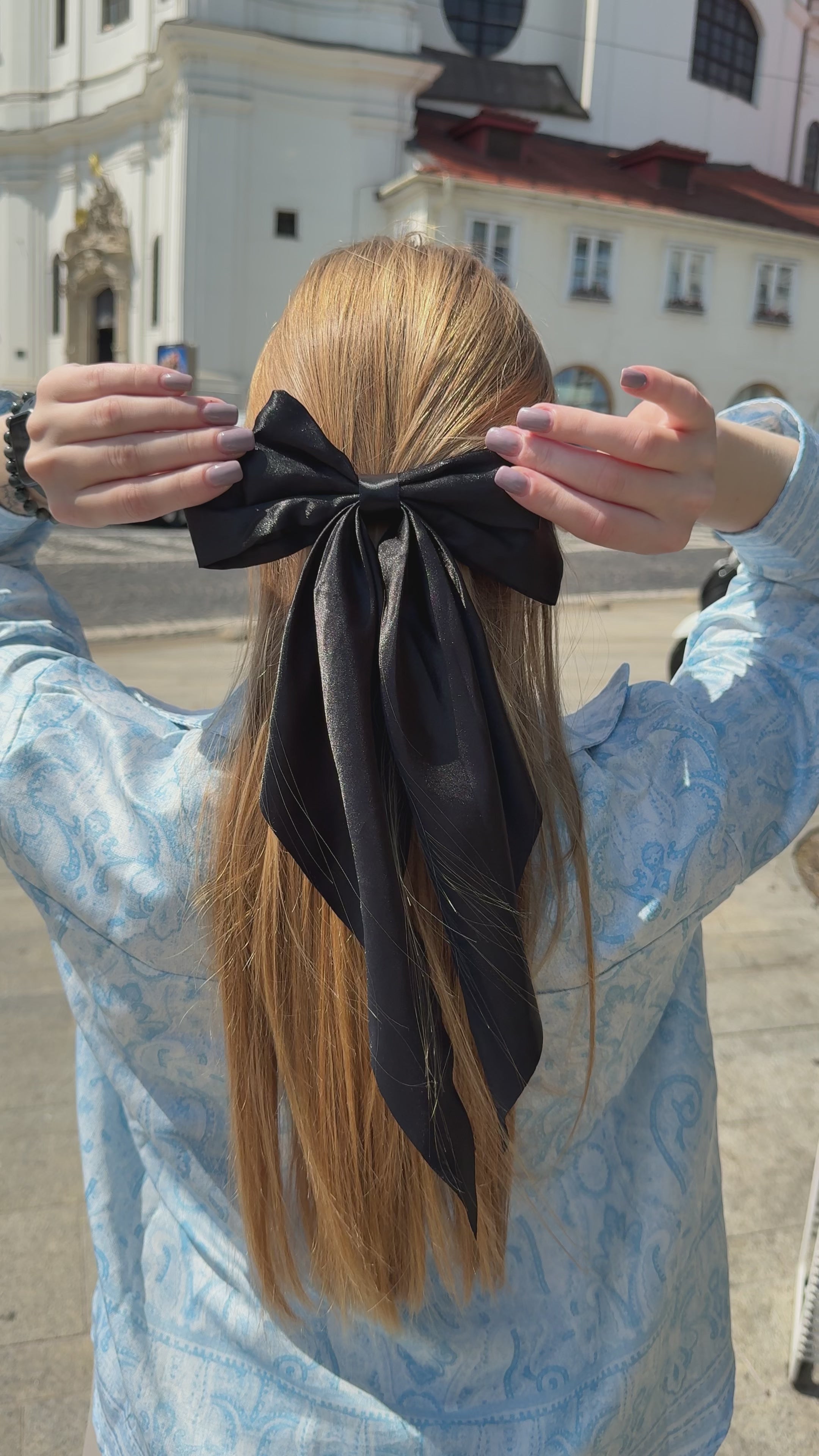 Load video: Satin hair bow